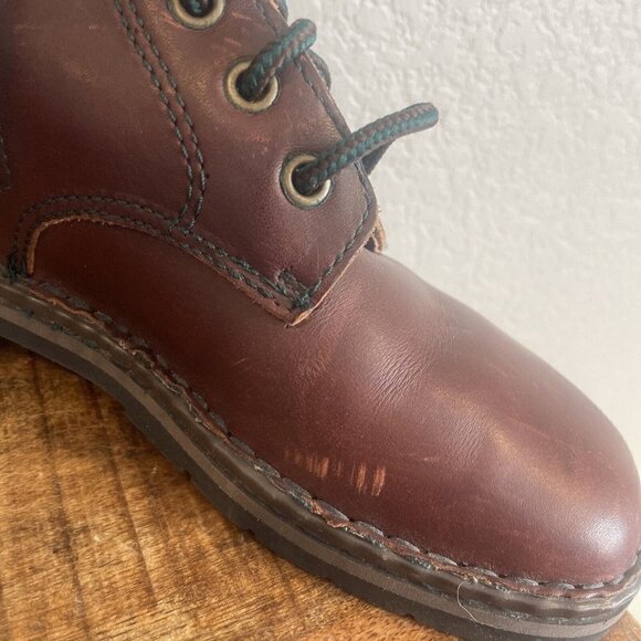 Women's Size 6.5M Born Lace Up Combat Trooper Boots Brown Side Zip Leather - Picture 7 of 13